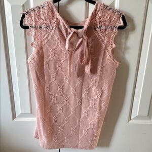 Pink Lace Sleeve Top